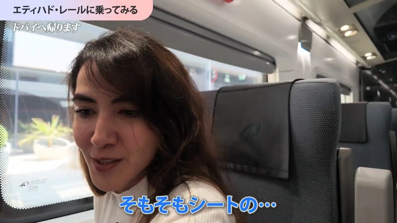 帰りの列車は布張りの座席で、行きとデザインが違いました