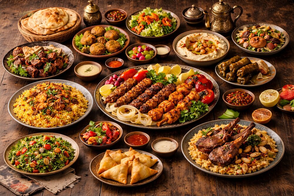 تشكيلة من الأطباق الإماراتية والعربية