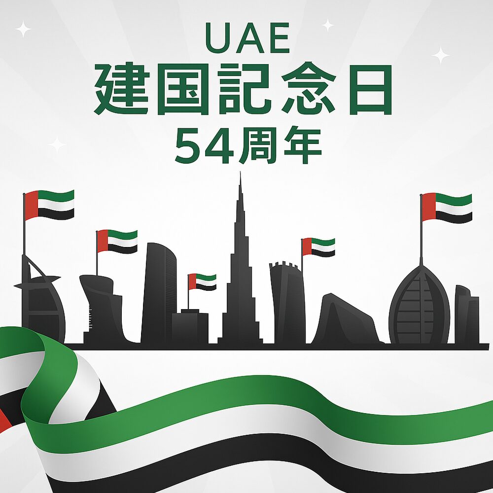 UAE建国記念日のドバイの夜景